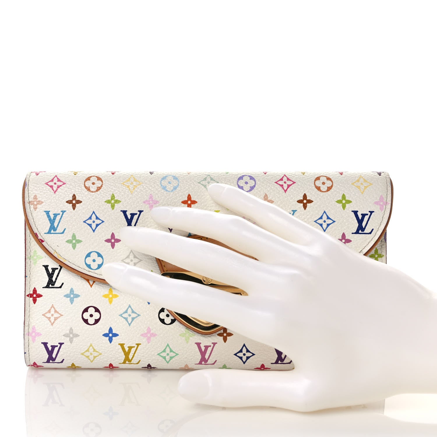 Louis Vuitton Monogram Multicolor Eugenie Wallet White Anie 2 of 6