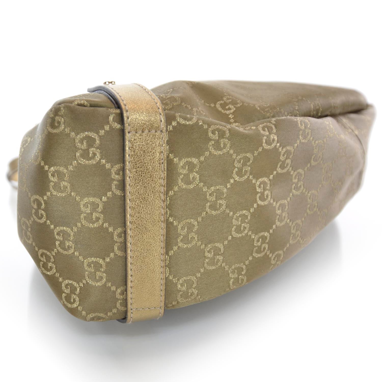 Gucci Satin Monogram Medium Abbey Shoulder Bag Bronze 4 of 8