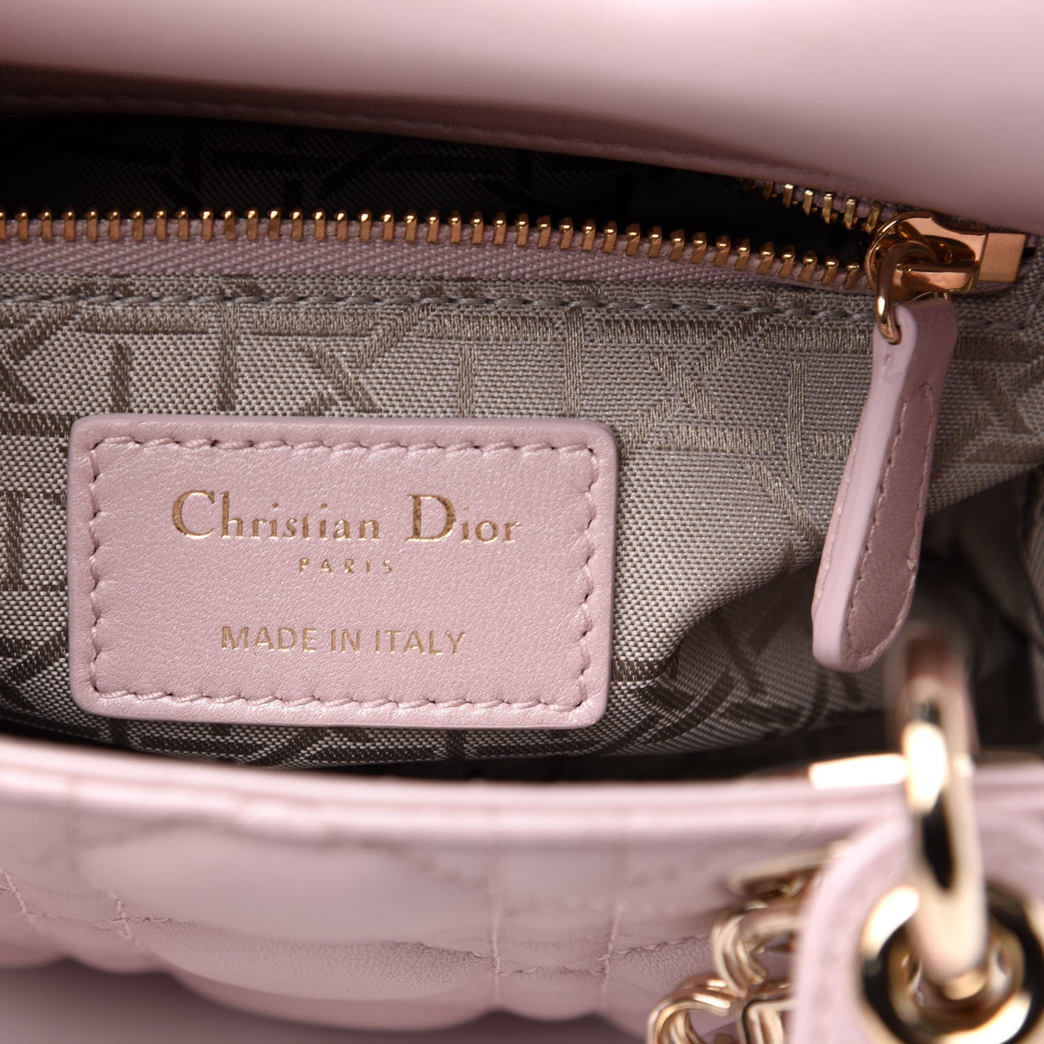 Christian Dior Metallic Lambskin Cannage Mini Lady Dior Lotus 6 of 11