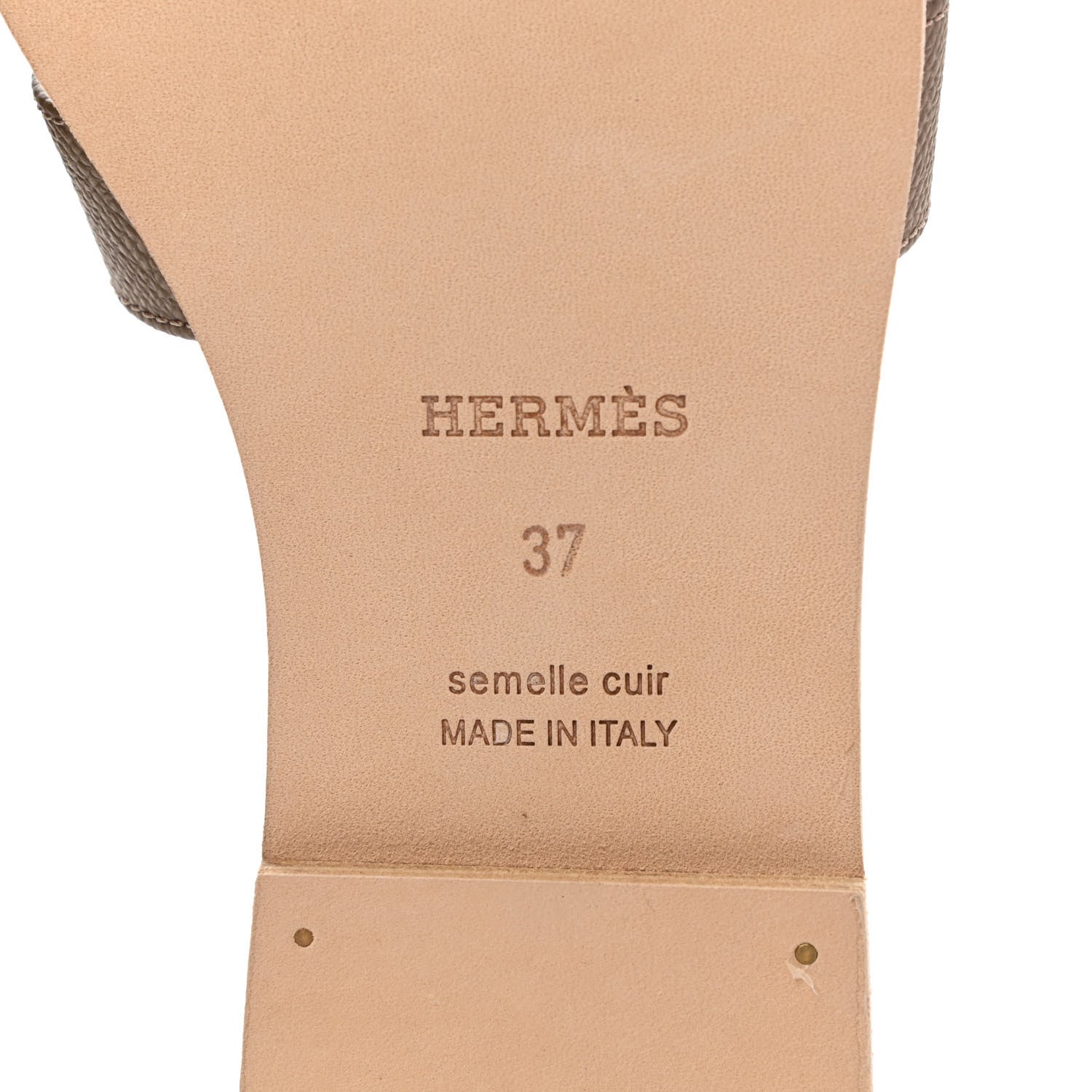 Hermes Epsom Oran Sandals 37 Etoupe 6 of 9