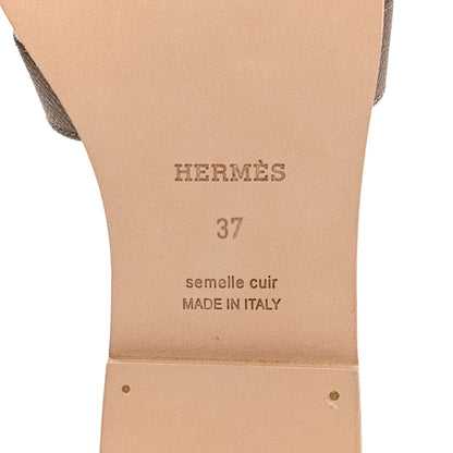 Hermes Epsom Oran Sandals 37 Etoupe 6 of 9