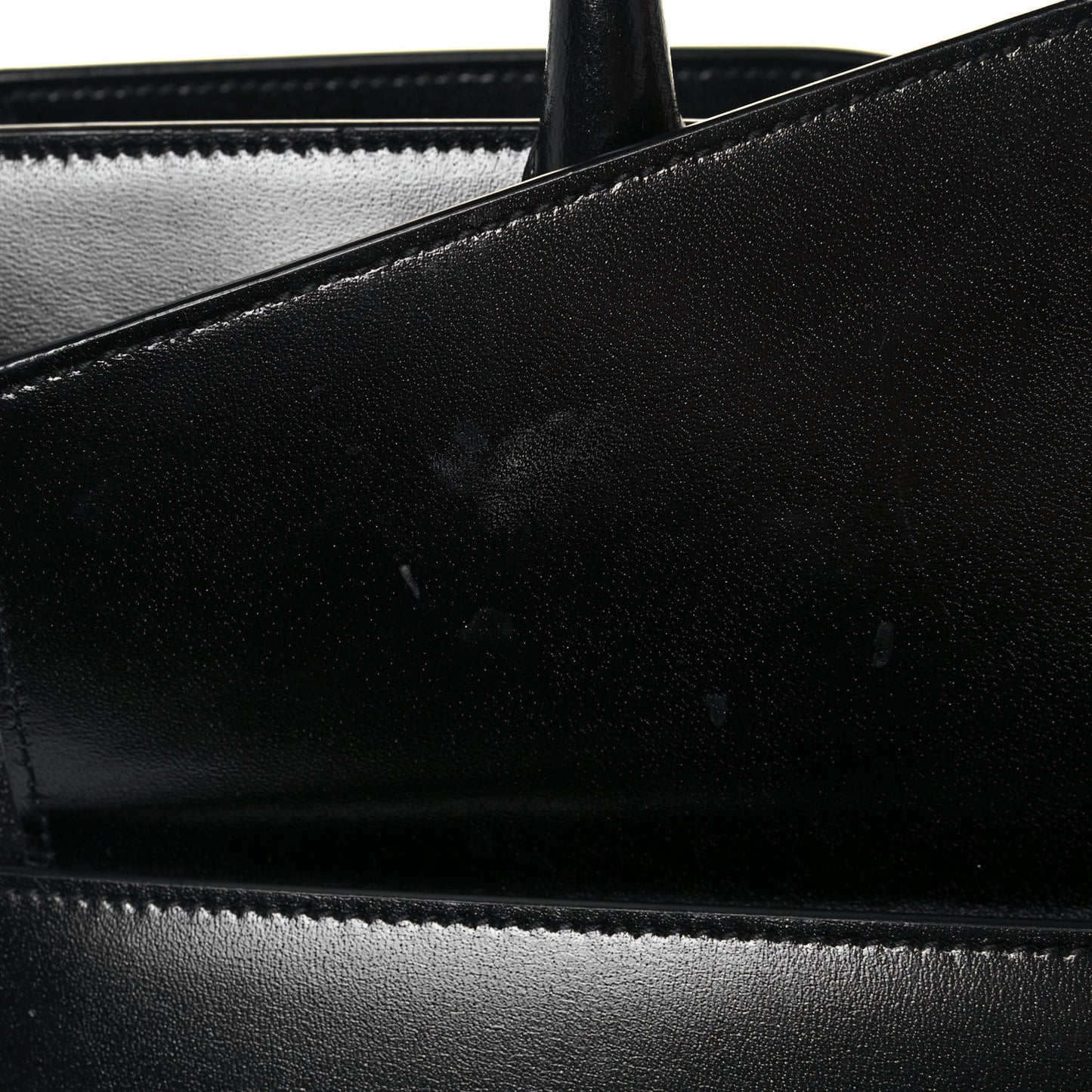 Shiny Calfskin Large Uptown Tote Black