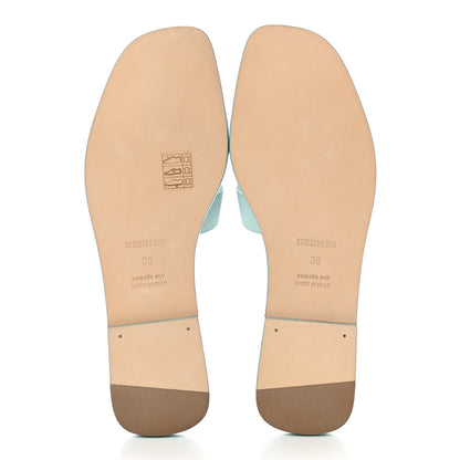 Hermes Epsom Oran Sandals 39 Vert Embrun 5 of 8