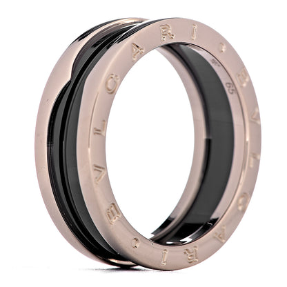 Bulgari 18K Rose Gold Black Ceramic B.Zero1 Two-Band Ring 65 11 3 of 7