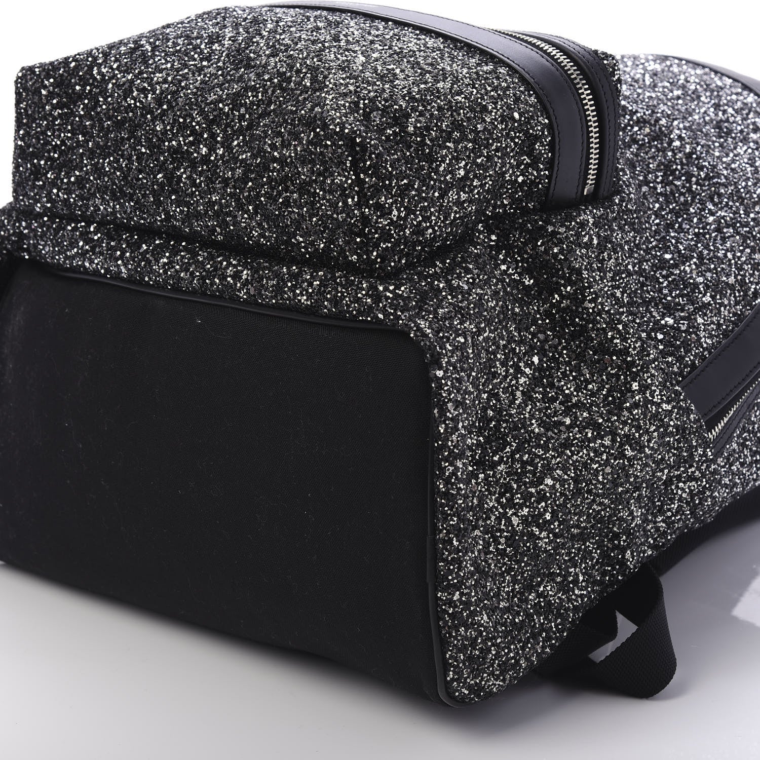 Saint Laurent Glitter Canvas City Backpack Gunmetal 6 of 8