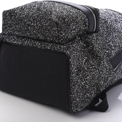 Saint Laurent Glitter Canvas City Backpack Gunmetal 6 of 8