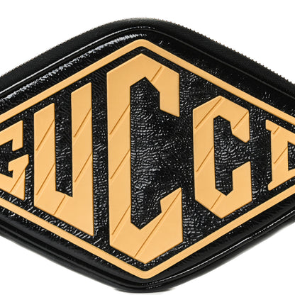 Gucci Patent Rubber Game Patch Logo Wrist Bag Black 15 of 15