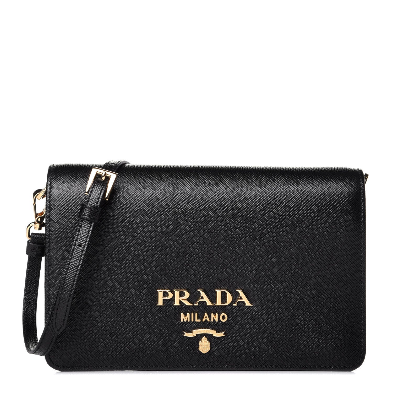 Prada Saffiano Lux Crossbody Bag Black 1 of 9