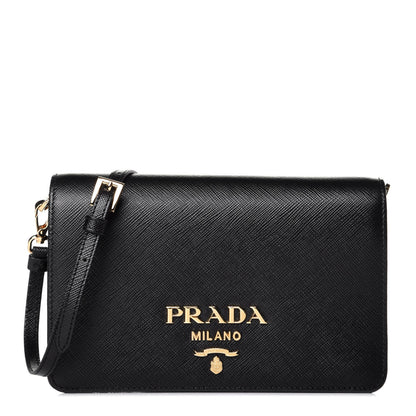 Prada Saffiano Lux Crossbody Bag Black 1 of 9
