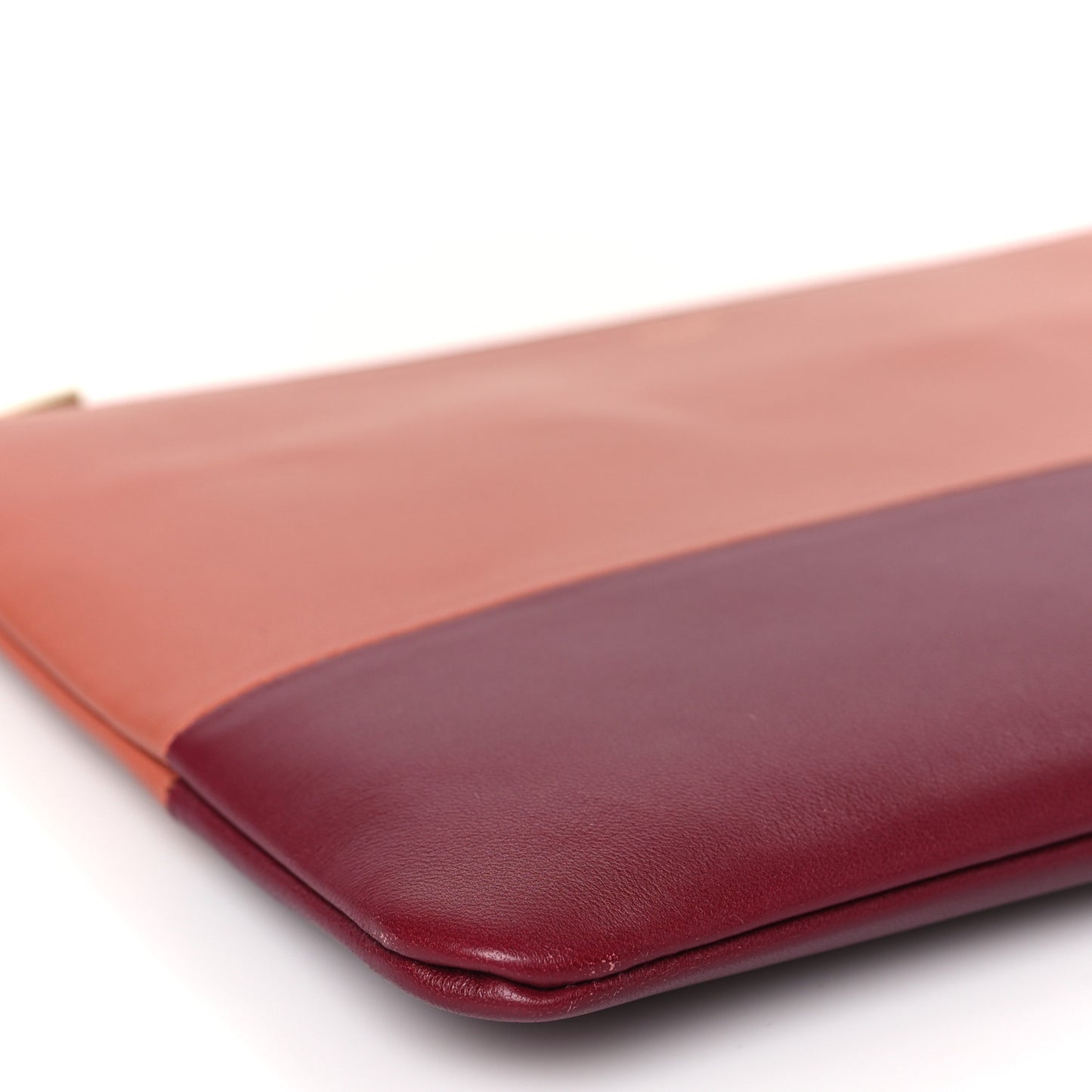 Lambskin Bi-Color Solo Clutch Pouch Terracotta