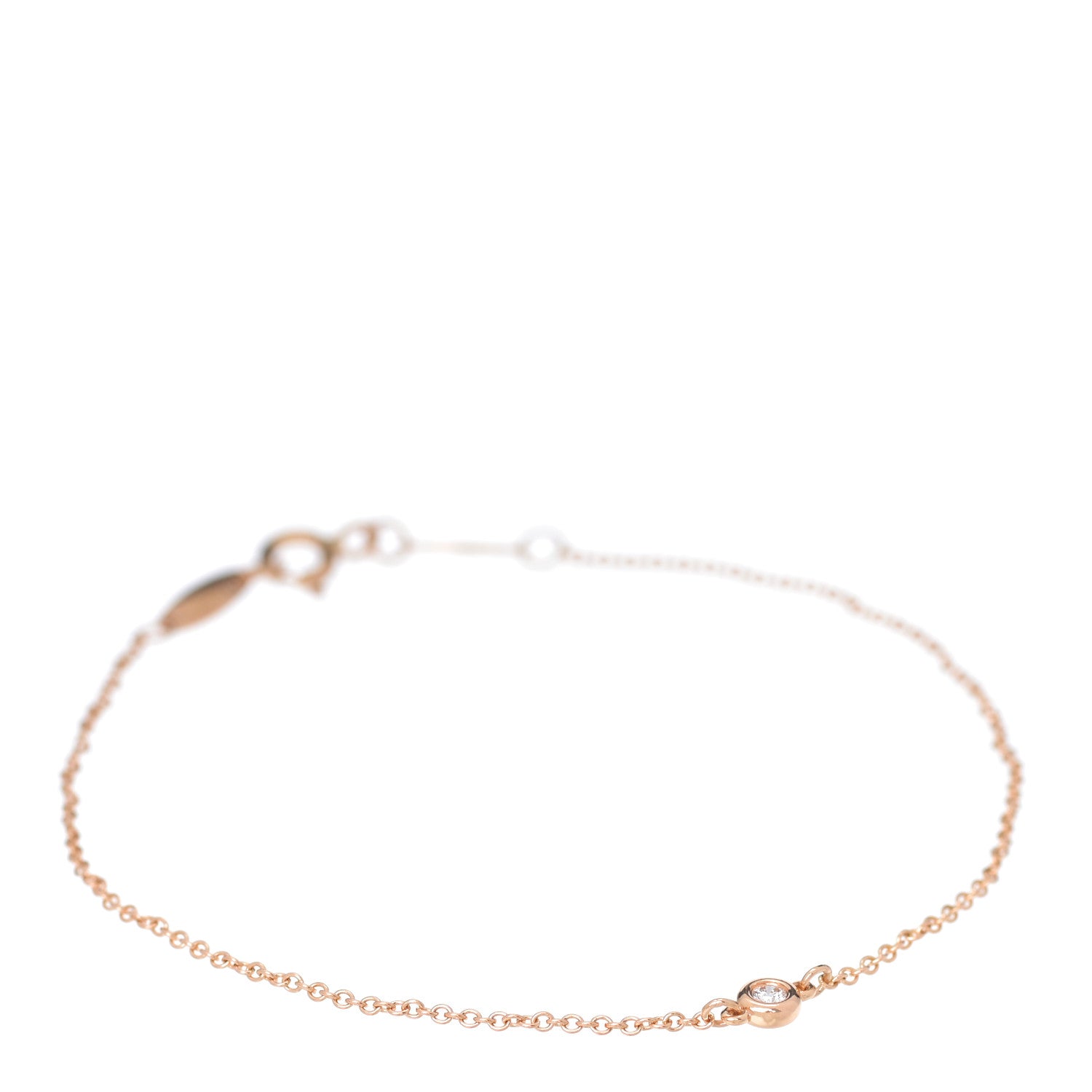 Tiffany 18K Rose Gold Diamond .04ct Elsa Peretti Diamonds by the Yard Bracelet 1 of 6