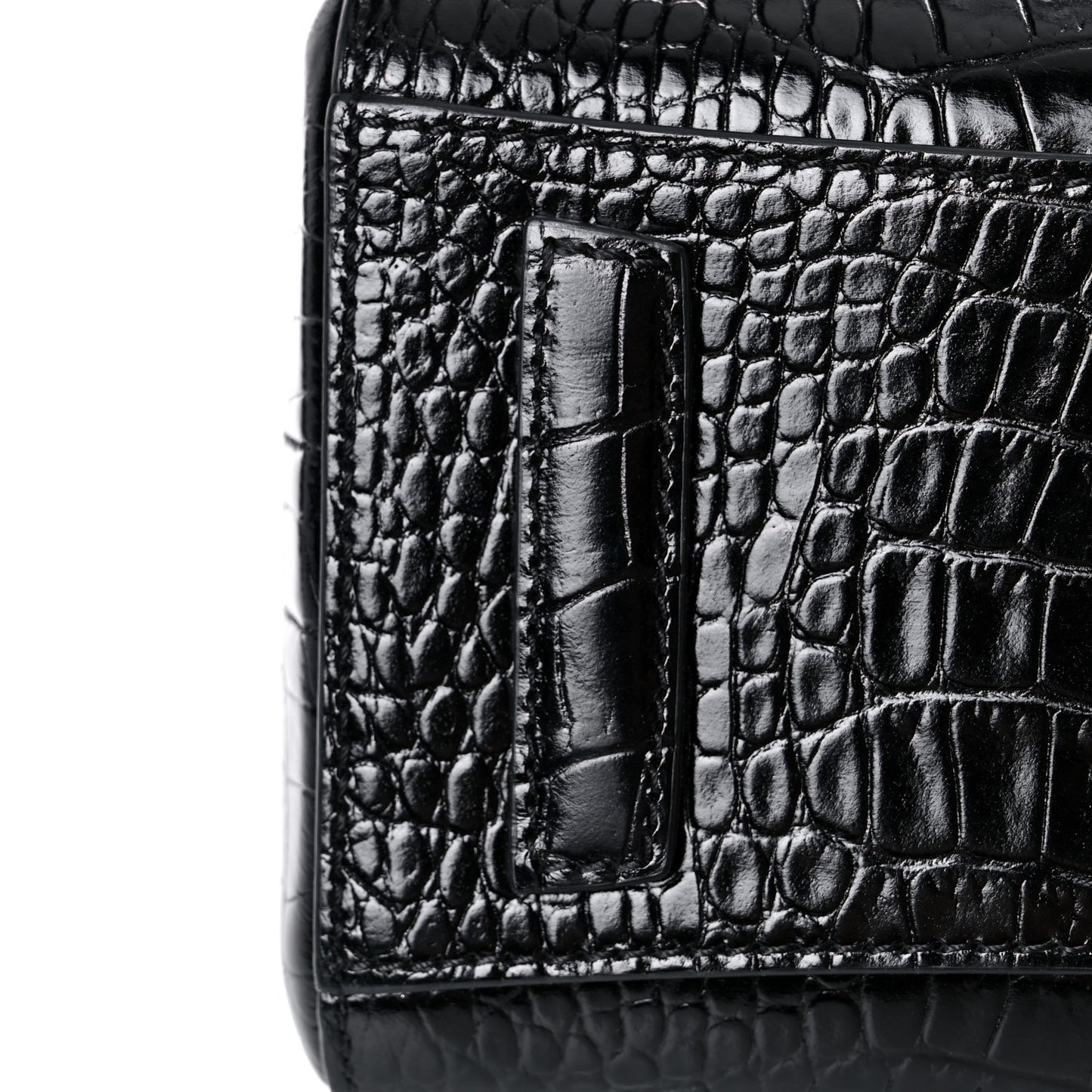 Calfskin Crocodile Embossed Mini Antigona Black