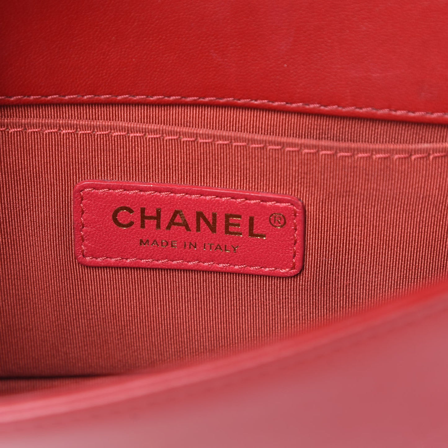 Lambskin Quilted Small Boy Flap Dark Red