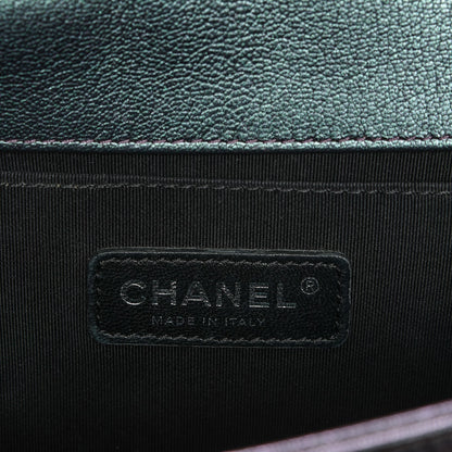 Chanel Iridescent Goatskin Quilted Medium Boy Flap Purple 6 of 7