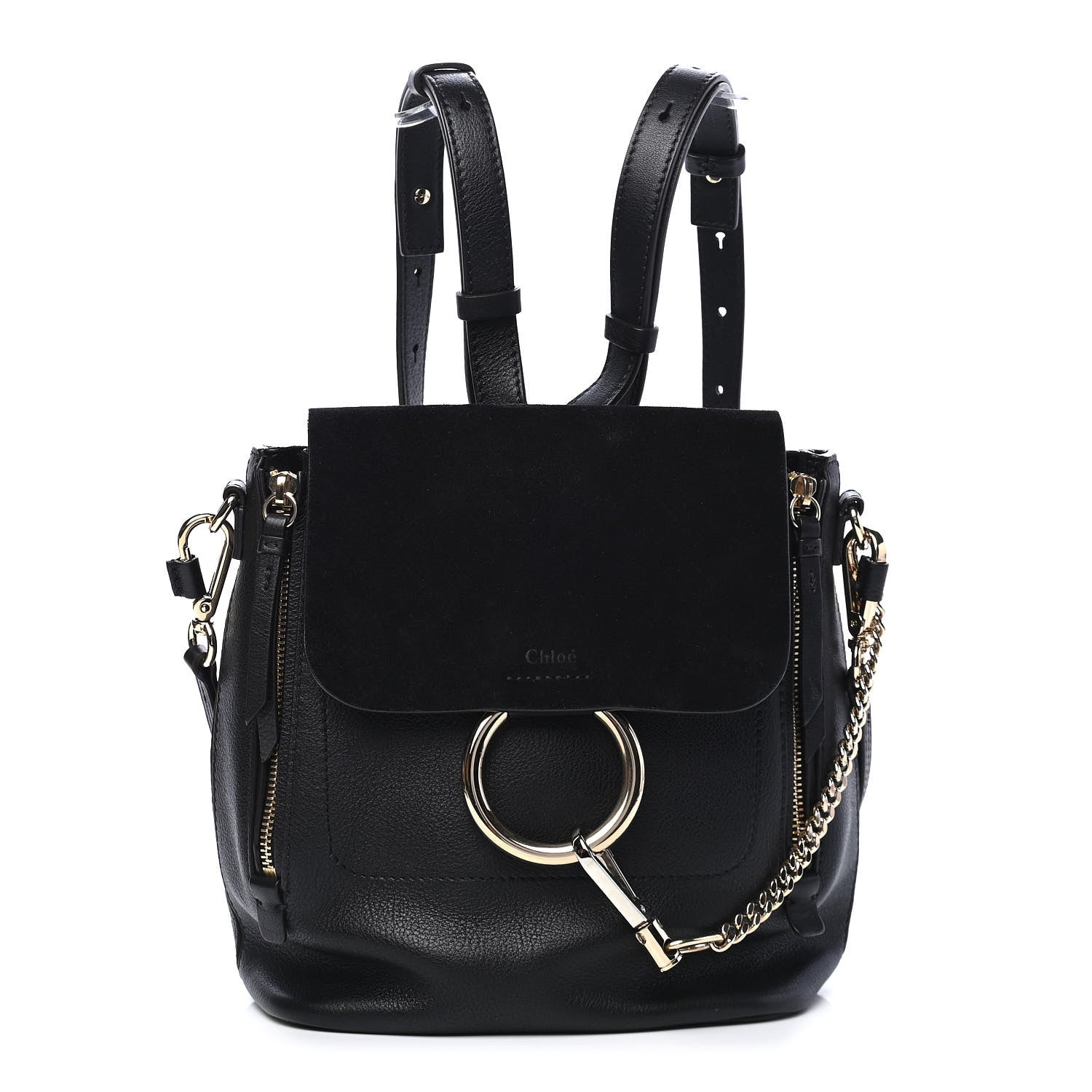 Chloe Suede Calfskin Small Faye Backpack Black 1 of 9