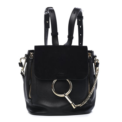 Chloe Suede Calfskin Small Faye Backpack Black 1 of 9