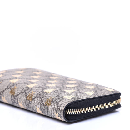 Gucci GG Supreme Monogram Bees Zip Around Wallet 8 of 11