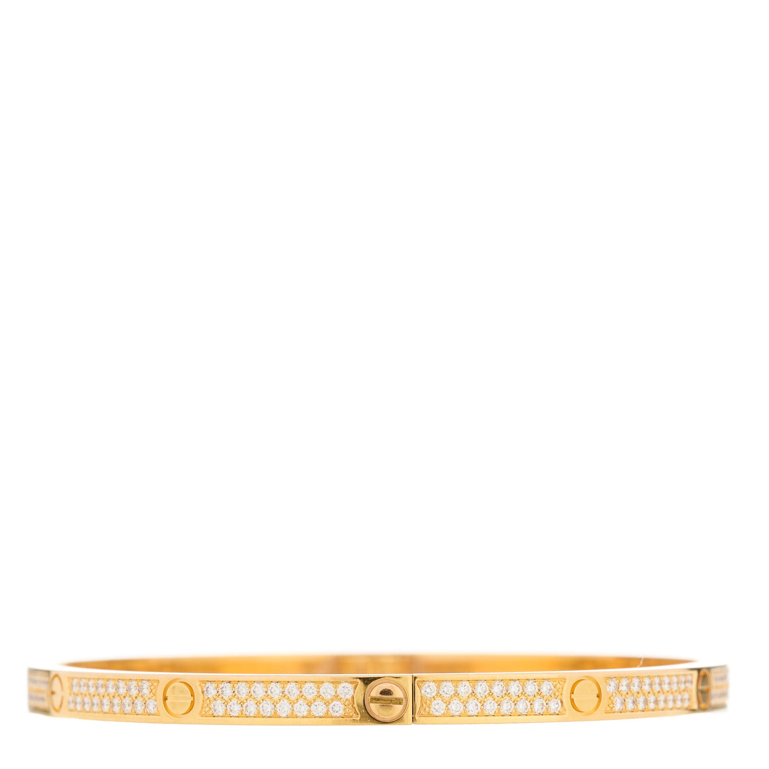 Cartier 18K Pink Gold Diamond Small LOVE Paved Bracelet 18 3 of 6