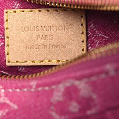 Louis Vuitton Monogram Denim Pochette Valley Fuchsia 6 of 10