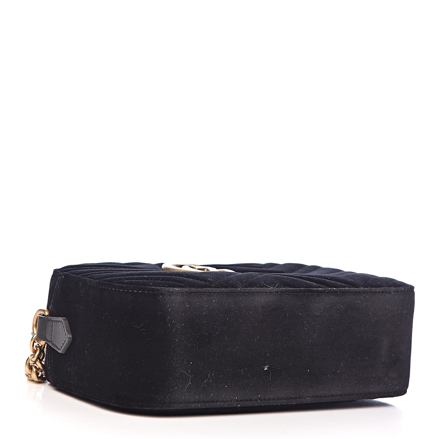 Velvet Matelasse Small GG Marmont Chain Shoulder Bag Black