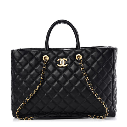 Chanel Caviar Quilted Large Coco Handle Shopping Tote Black 1 of 11