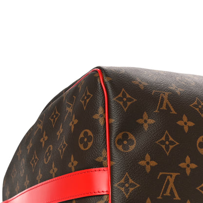 Louis Vuitton Calfskin Monogram Keepall Bandouliere 50 Coquelicot 11 of 13