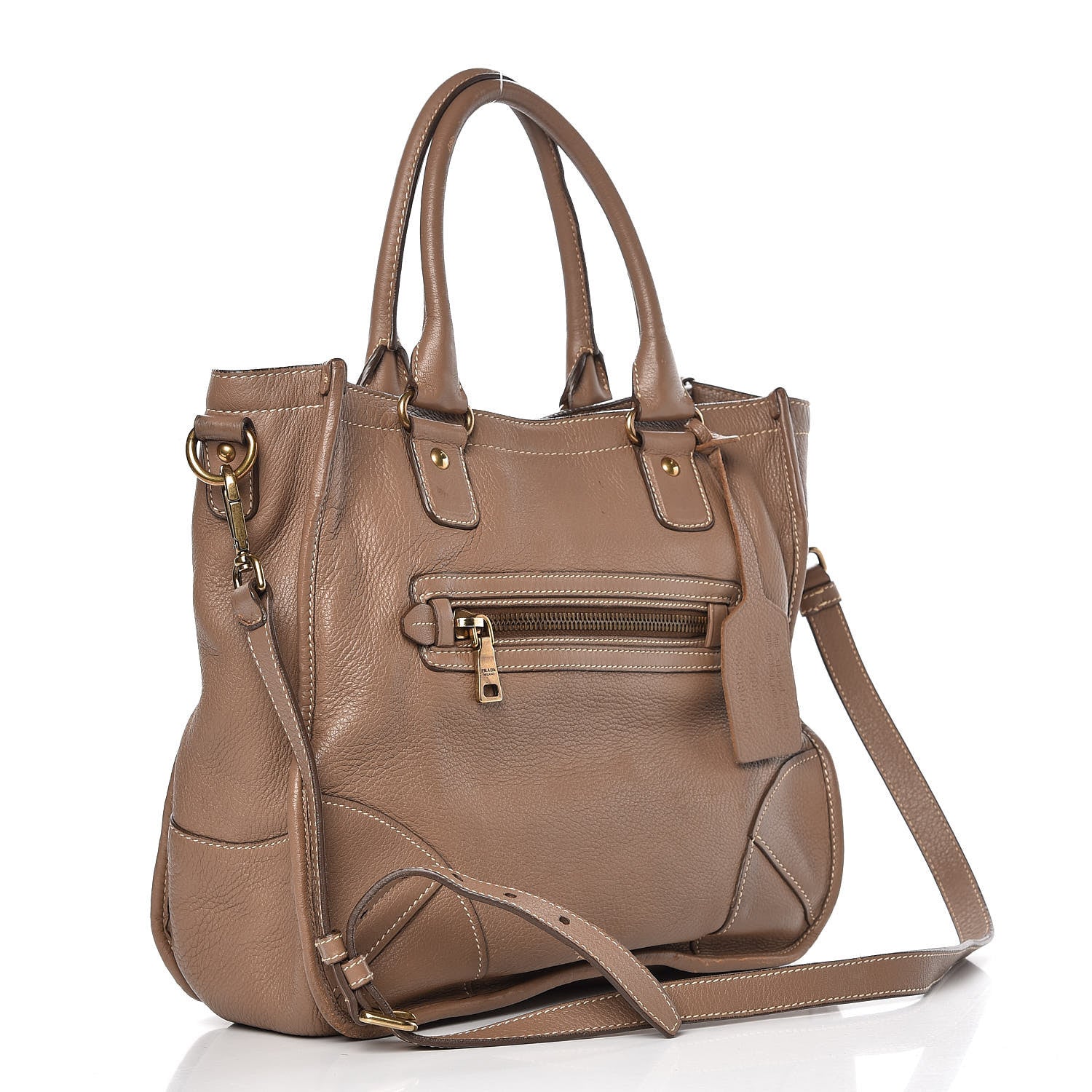 Prada Cervo Tote Visone 3 of 8