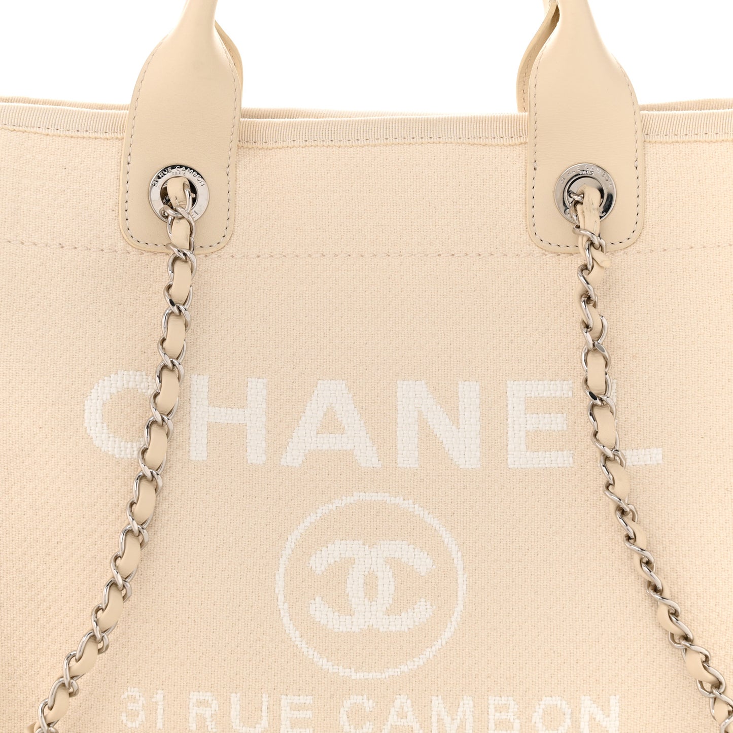 Mixed Fibers Medium Deauville Tote White