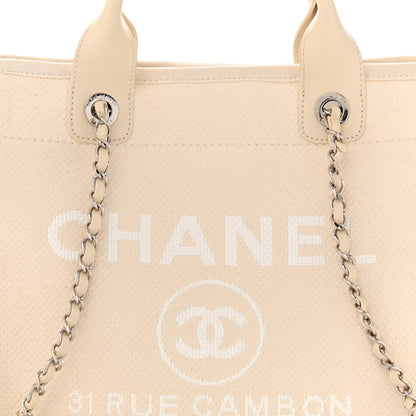 Chanel Mixed Fibers Medium Deauville Tote White 9 of 11