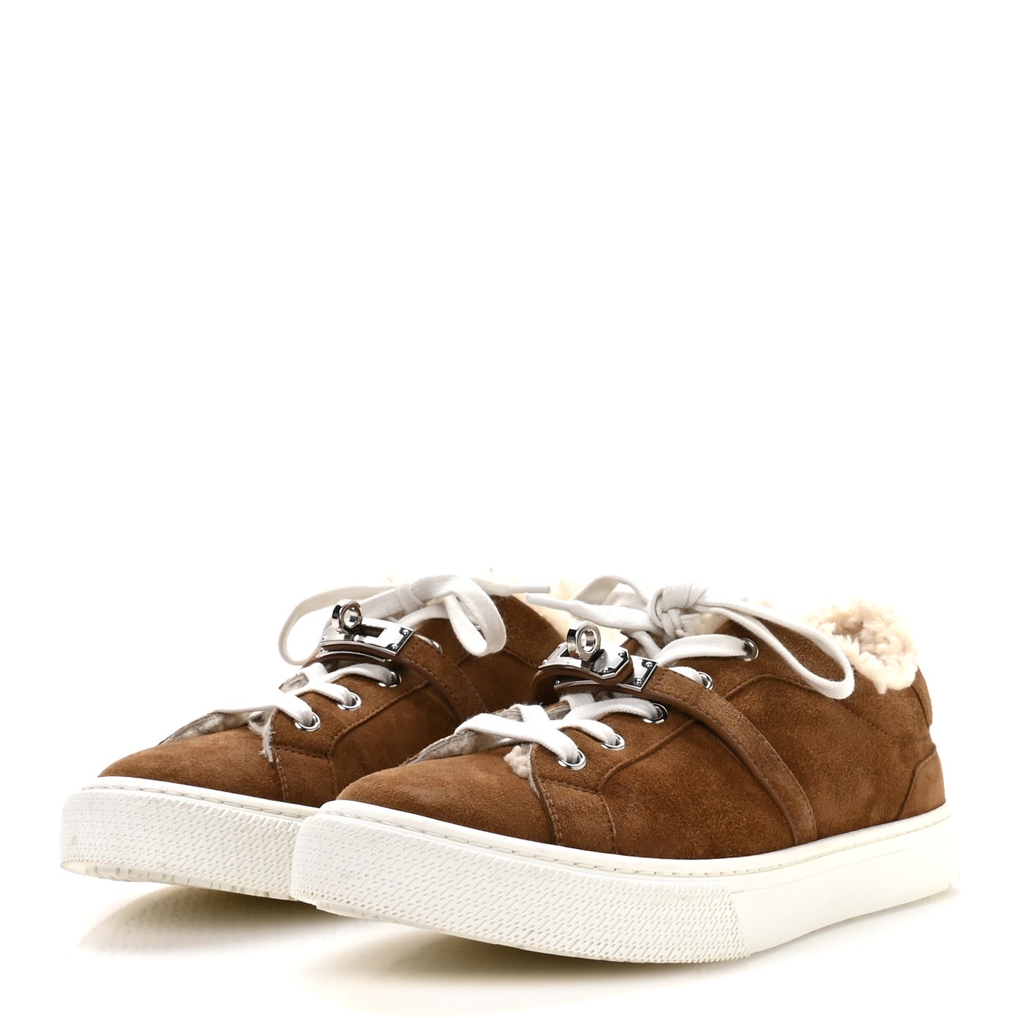Suede Goatskin Woolskin Day Sneakers 38 Brun Fume Ecru