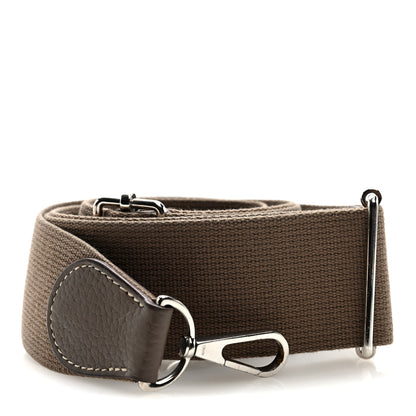 Hermes Toile Taurillon Clemence Evelyne PM Shoulder Strap Etoupe 1 of 3
