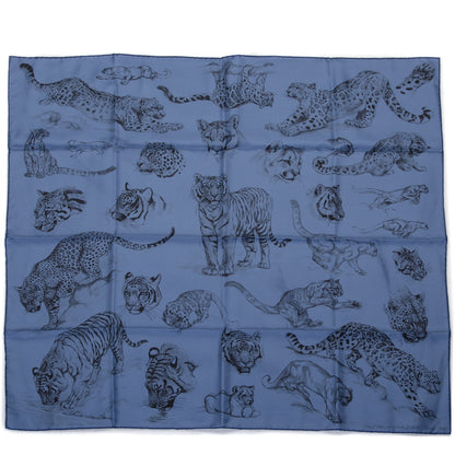 Hermes Silk Dans l'atelier de Robert Dallet Scarf 90 Azur Gris Sepia 2 of 5