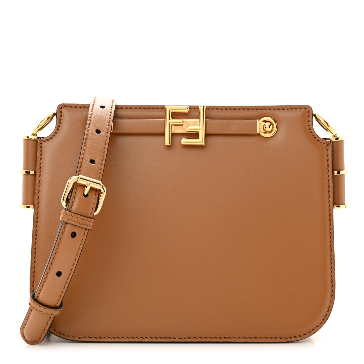 Vitello King Luxor Fendi Touch Shoulder Bag Caramello