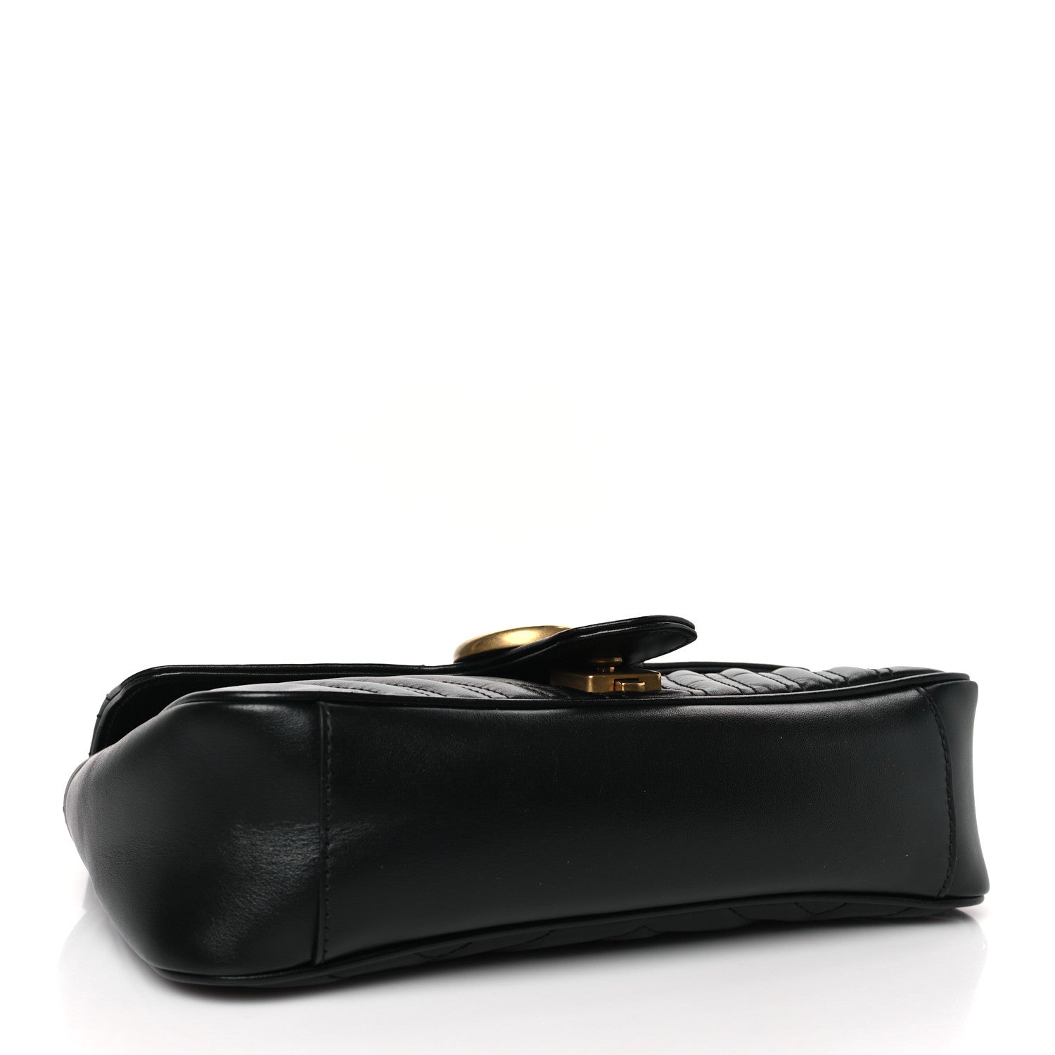 Gucci Calfskin Matelasse Small GG Marmont Shoulder Bag Black 4 of 9