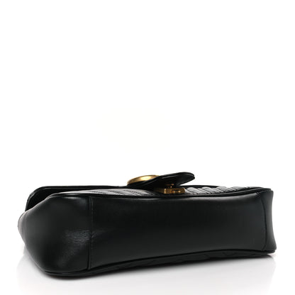 Gucci Calfskin Matelasse Small GG Marmont Shoulder Bag Black 4 of 9