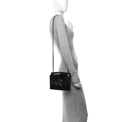 Chanel Patent Quilted Hamptons Flap Bag Black 2 of 12