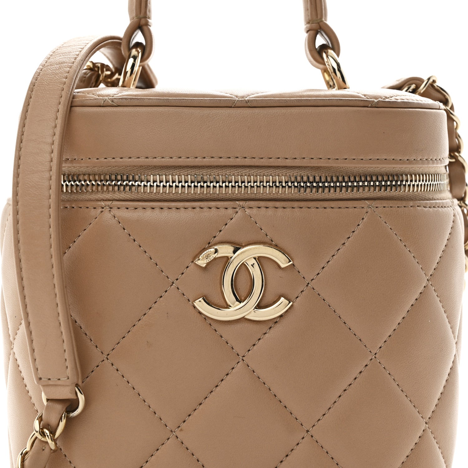 Chanel Lambskin Quilted Trendy Vanity Case Beige 8 of 11