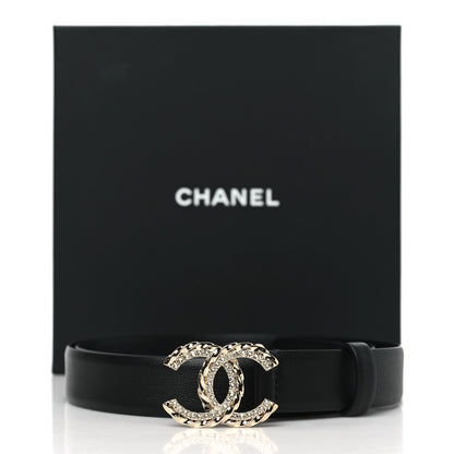 Chanel Calfskin Crystal CC Belt 95 38 Black 8 of 8