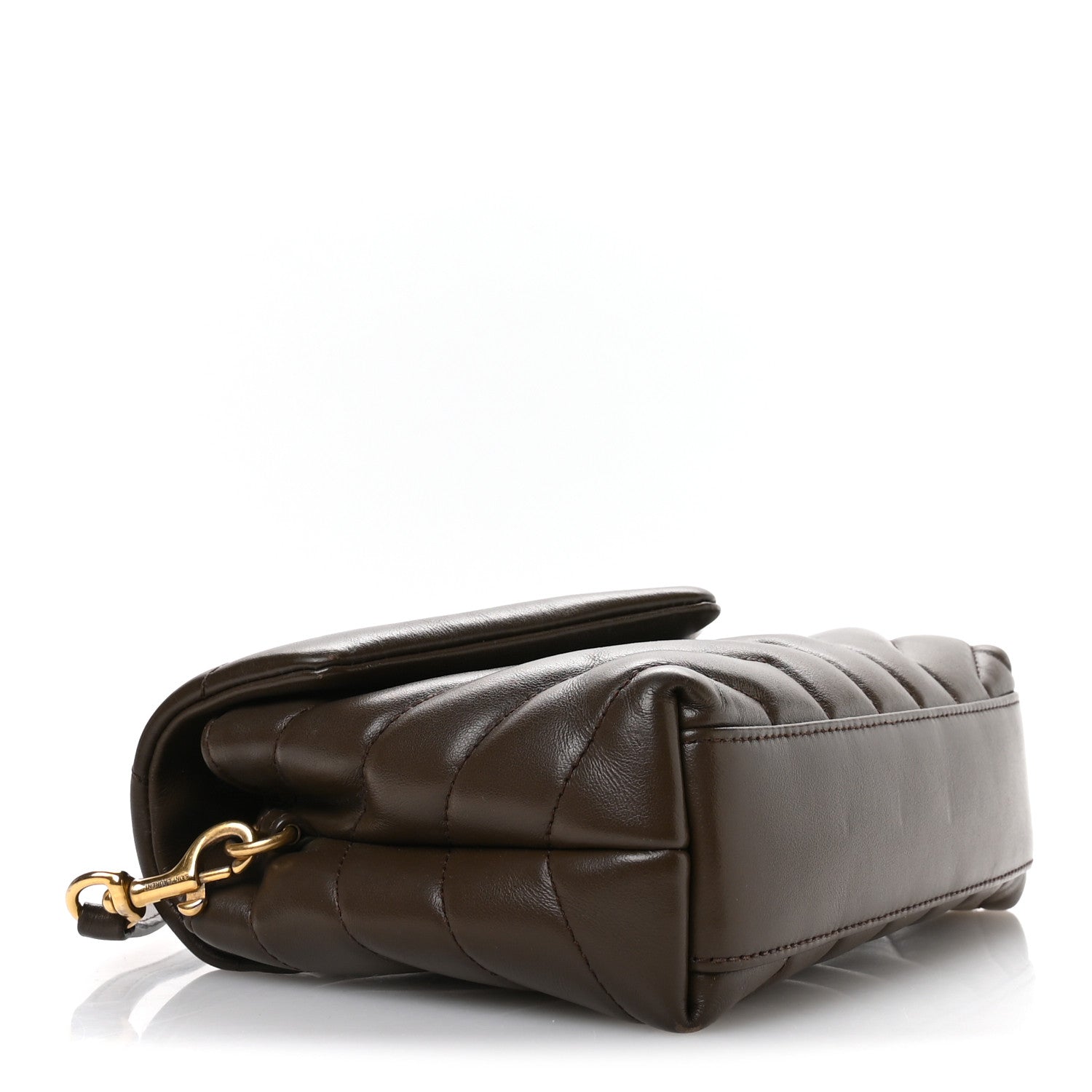 Saint Laurent Calfskin Y Quilted Monogram Toy Loulou Crossbody Bag Soil Brown 4 of 12
