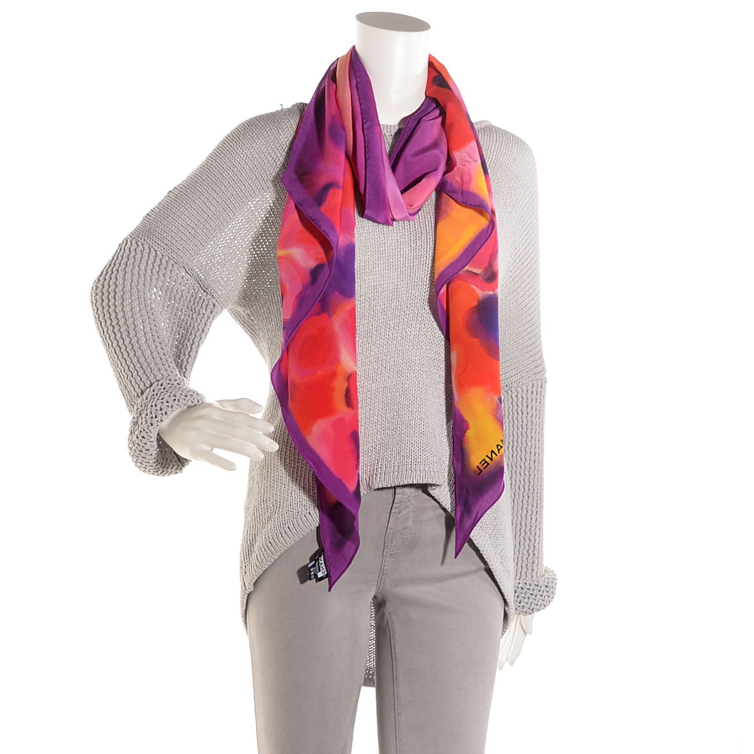 Chanel Silk Flower Power Scarf Multicolor 2 of 6