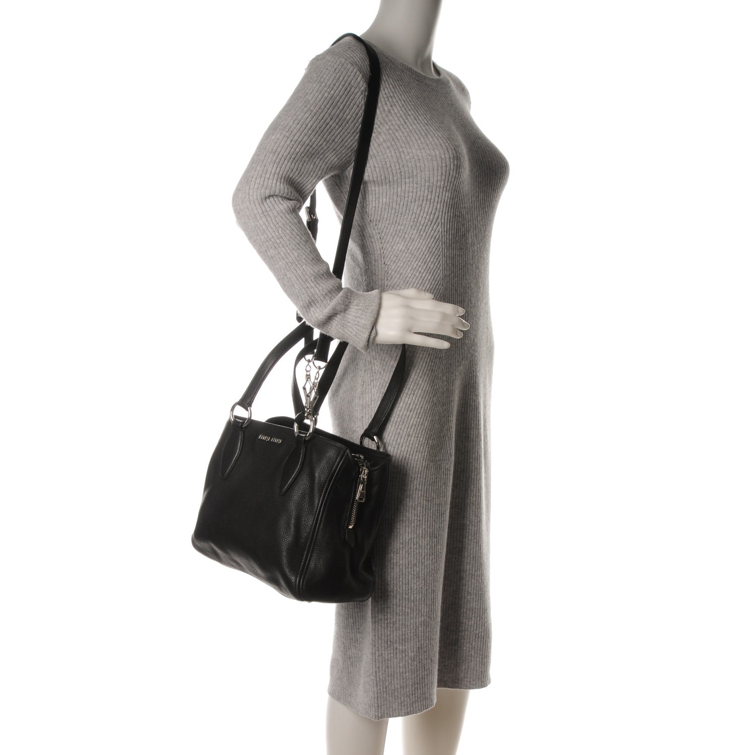 Miu Miu Vitello Phenix Tote Nero Black 2 of 7