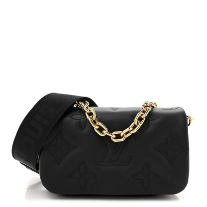 Louis Vuitton Calfskin Bubblegram Wallet On Strap Black 1 of 10