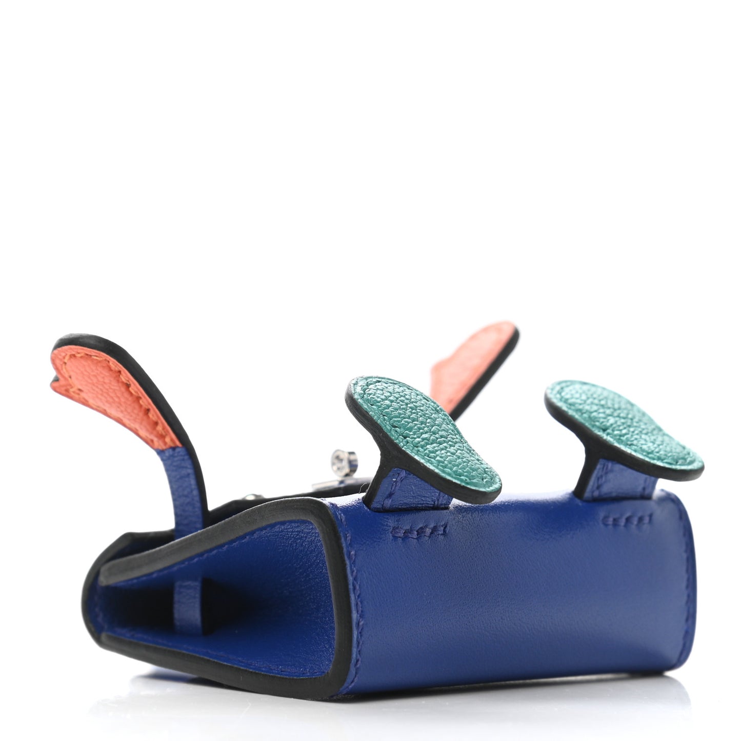 Tadelakt Chevre Mysore Kelly Quelle Idole Bag Charm Bleu Electrique Feu Jaune De Naples Vert Verone