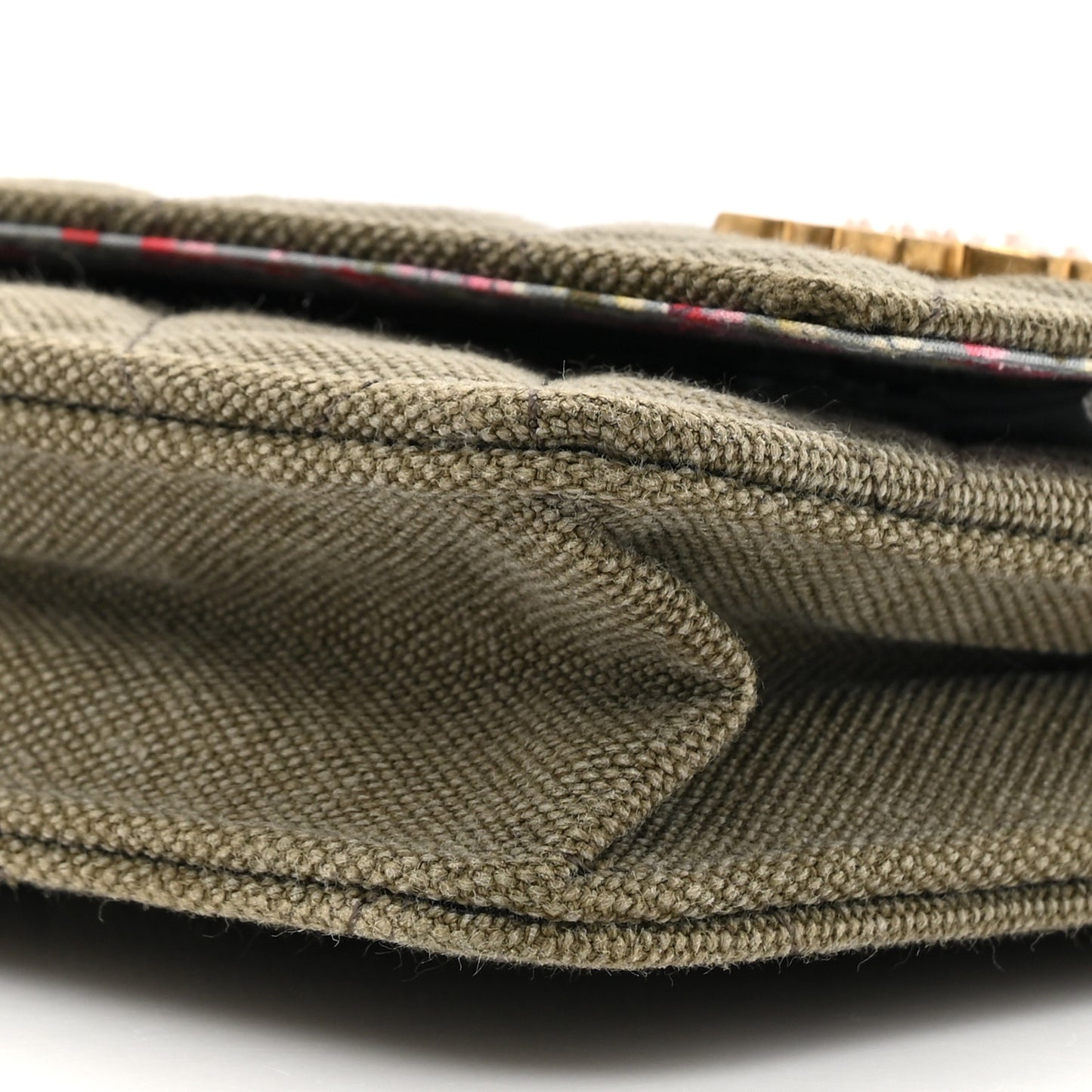 Canvas Quilted Coco Cuba Charms Wallet on Chain WOC Khaki
