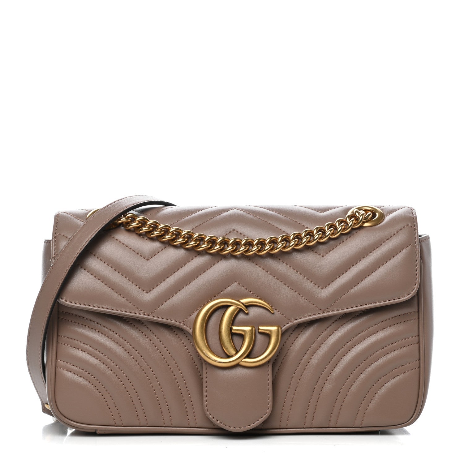 Gucci Calfskin Matelasse Small GG Marmont Shoulder Bag Porcelain Rose 1 of 11