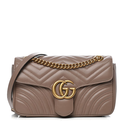 Gucci Calfskin Matelasse Small GG Marmont Shoulder Bag Porcelain Rose 1 of 11