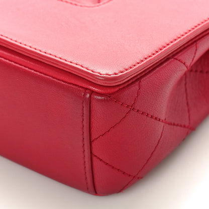 Chanel Sheepskin Quilted Medium Vintage Mademoiselle Flap Red 9 of 9