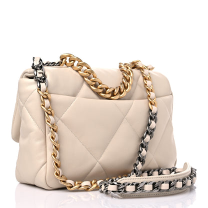 Chanel Goatskin Quilted Medium Chanel 19 Flap Beige 3 of 9