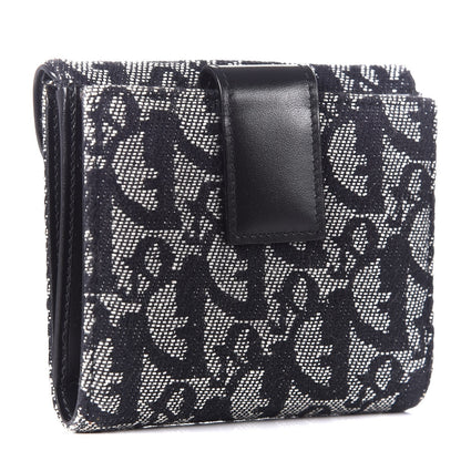 Christian Dior Monogram Compact Saddle Wallet Black 3 of 8