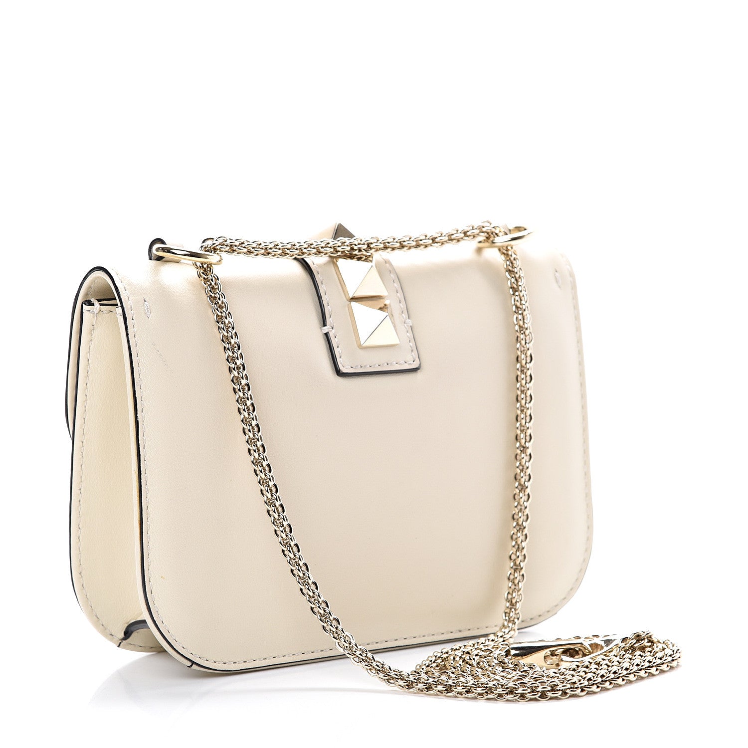 Valentino Garavani Vitello Small Glam Lock Rockstud Flap Ivory 2 of 14